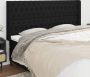 The Living Store Hoofdbord met randen 183x16x118 128 cm stof zwart Bedonderdeel - Thumbnail 1