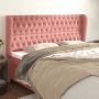 The Living Store Hoofdbord met randen 183x23x118 128 cm fluweel roze Bedonderdeel - Thumbnail 1