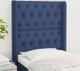 The Living Store Hoofdbord met randen 83x16x118 128 cm stof blauw Bedonderdeel - Thumbnail 1