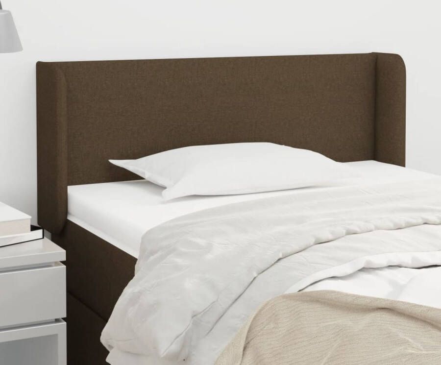 The Living Store Hoofdbord met randen 83x16x78 88 cm stof donkerbruin Hoofd Bord Hoofdeinde Bed Accessoires Donkere Meubels Stoffen Hoofdborden - Foto 3