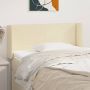 The Living Store Hoofdbord met randen 93x16x78 88 cm kunstleer crèmekleurig Bedonderdeel - Thumbnail 1