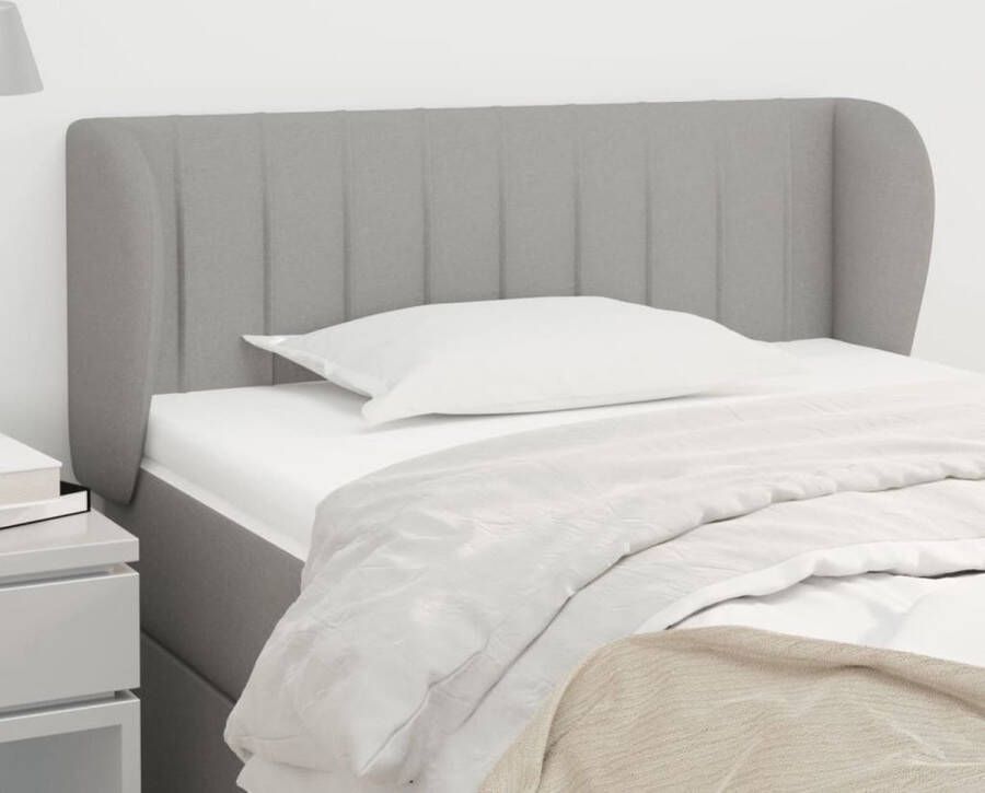 The Living Store Hoofdbord Nova Lichtgrijs 93x23x78 88cm Duurzaam materiaal Stevige houten poten Verstelbare hoogte Comfortabele ondersteuning Hoofd Bord Hoofdkussen Beddecoratie Slaapcomfort Leeshoek - Foto 4