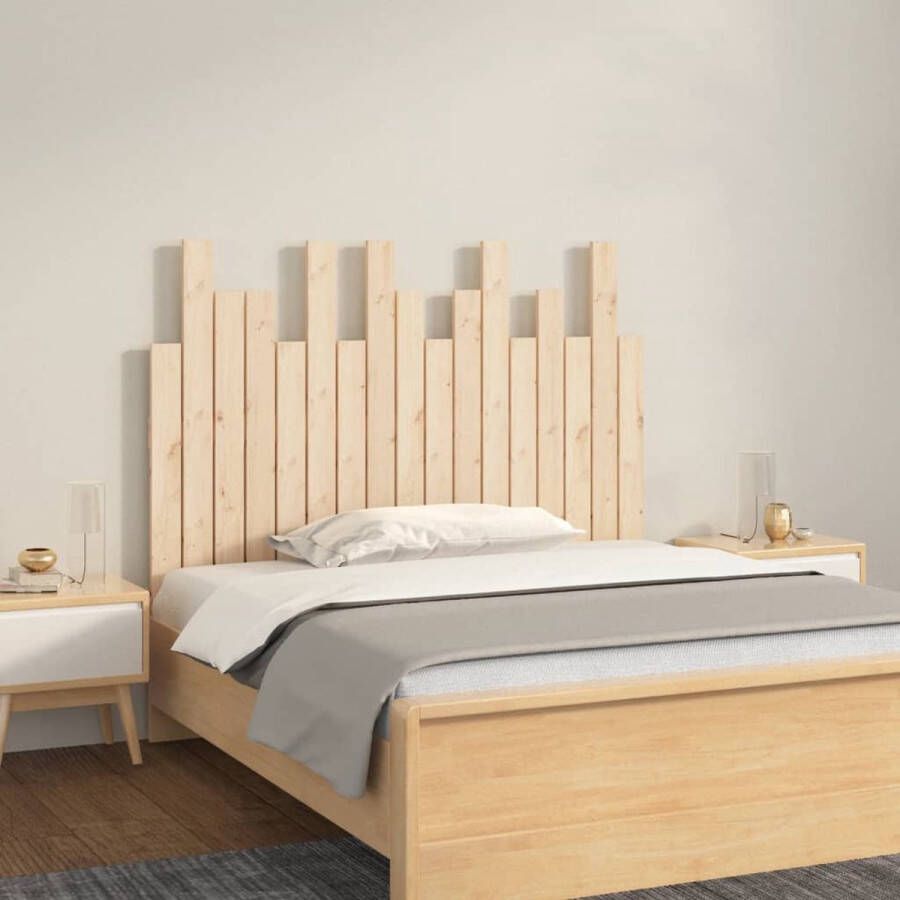 The Living Store Hoofdbord wandmontage 108x3x80 cm massief grenenhout Bedonderdeel