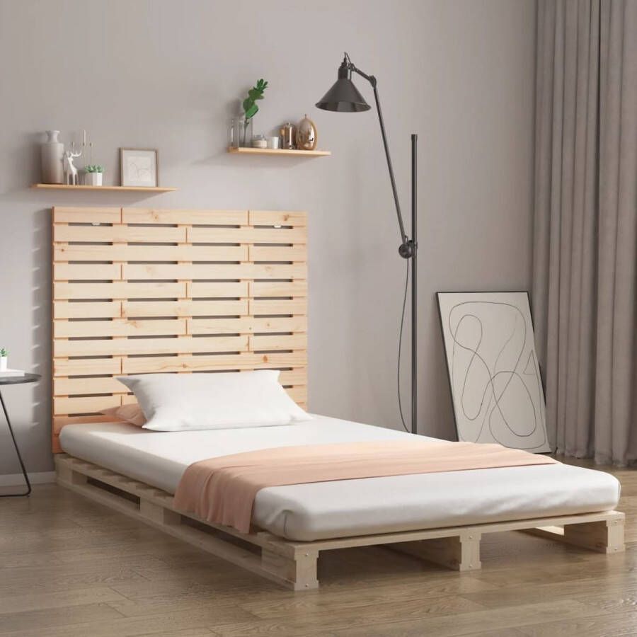 The Living Store Hoofdbord wandmontage 141x3x91-5 cm massief grenenhout Bedonderdeel
