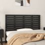 The Living Store Hoofdbord wandmontage 146x3x63 cm massief grenenhout zwart Bedonderdeel - Thumbnail 2