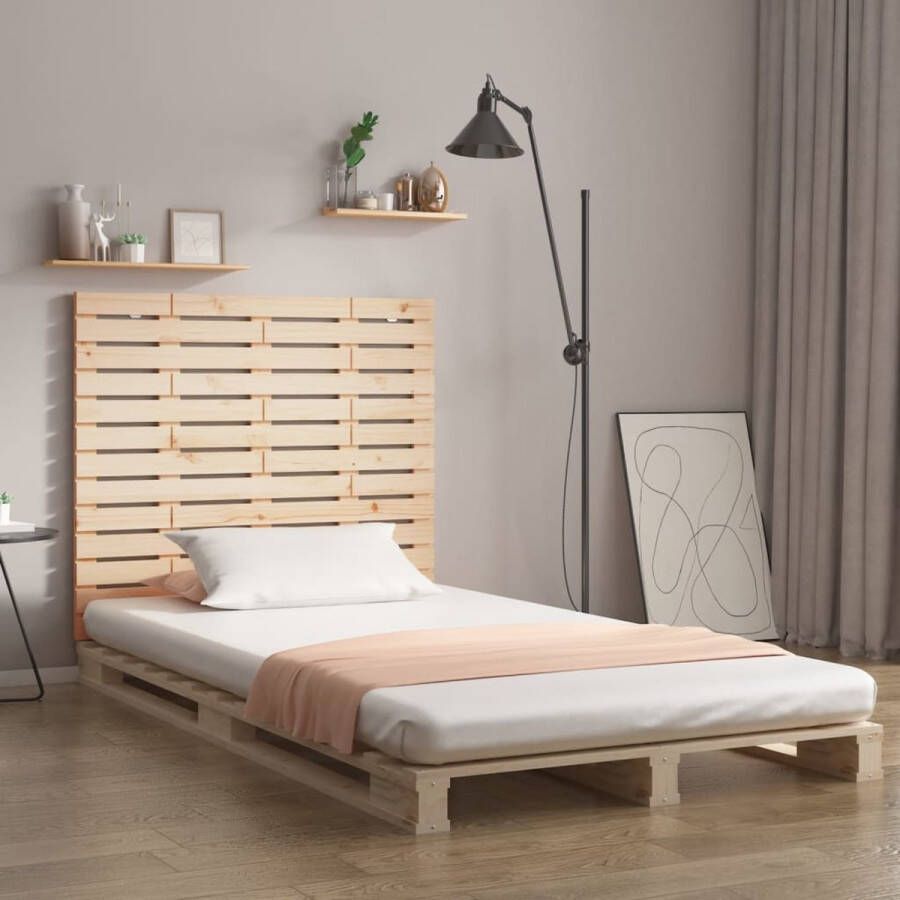 The Living Store Hoofdbord wandmontage 146x3x91-5 cm massief grenenhout Bedonderdeel