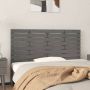 The Living Store Hoofdbord wandmontage 156x3x63 cm massief grenenhout grijs Bedonderdeel - Thumbnail 2