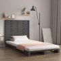 The Living Store Hoofdbord wandmontage 96x3x91-5 cm massief grenenhout grijs Bedonderdeel - Thumbnail 1