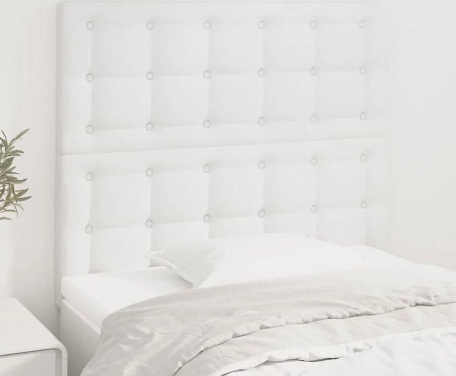 The Living Store Hoofdbord Klassiek Slaapkamer 90 x 5 x 78 88 cm Wit Kunstleer Stabiele poten Hoofd Bord Hoofdkussen Bedding Slaapkamer Decoratie Klassiek Hoofdbord - Foto 2