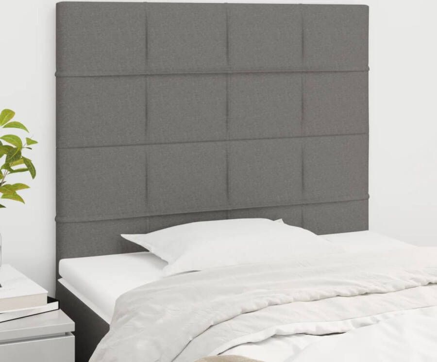 The Living Store Hoofdbord Donkergrijs 90 x 5 x 118 128 cm klassiek ontwerp comfortabele ondersteuning