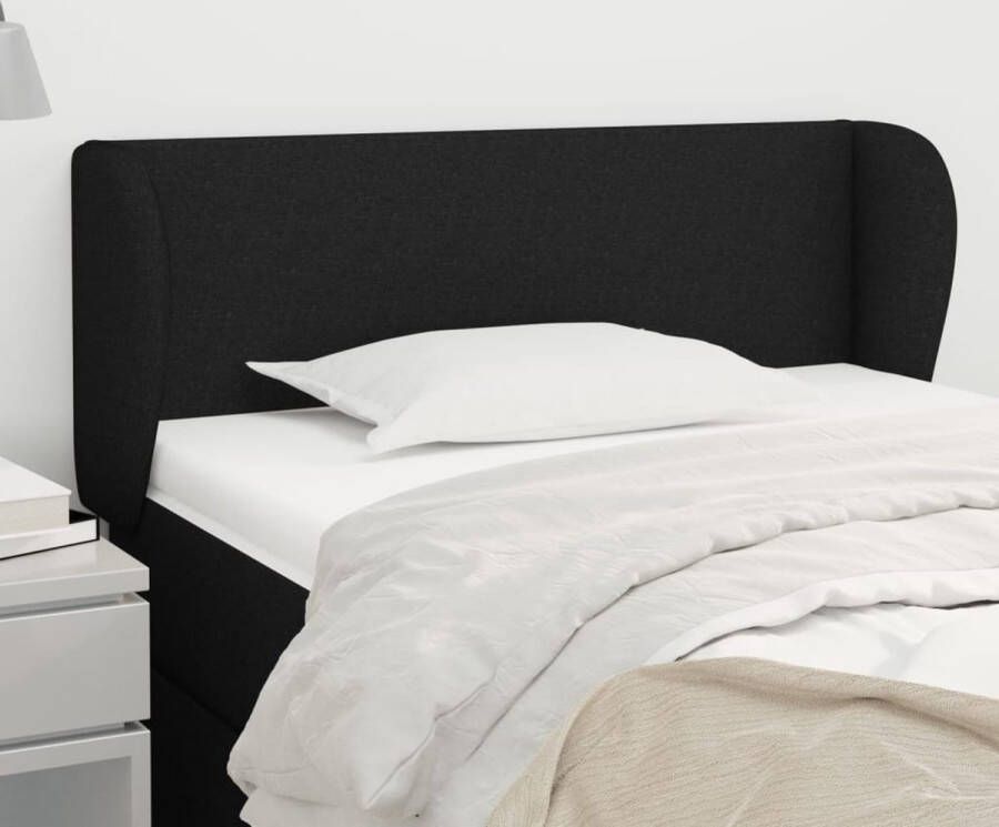 The Living Store Hoofdbord met randen 103x23x78 88 cm stof zwart Hoofd Bord Hoofdkussen Beddecoratie Slaapcomfort Bedroom Decor