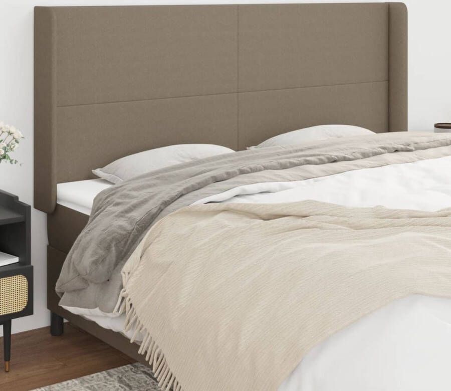 The Living Store Hoofdeind Bed Taupe 163 x 16 x 118 128 cm Duurzaam Verstelbaar Hoofd Bord Beddecoratie Hoofdkussen Slaapcomfort Stoffen Hoofdbord - Foto 2