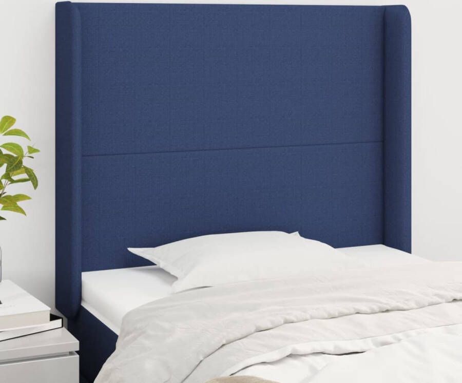 The Living Store Hoofdeind Blauw Trendy Design Hoofdbord Afmeting- 83x16x118 128 cm Duurzaam Materiaal en Stevige Poten