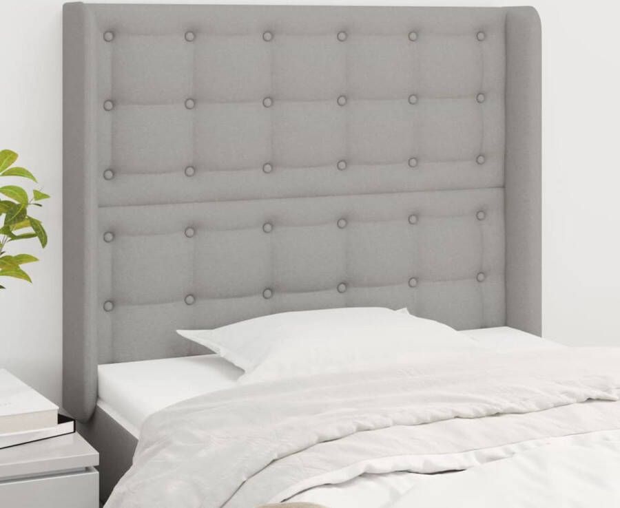 The Living Store Hoofdeind Trendy Bedombouw 103x16x118 128 cm Lichtgrijs Hoofd Bord Hoofdkussen Beddecoratie Slaapkamers Trendig Meubilair
