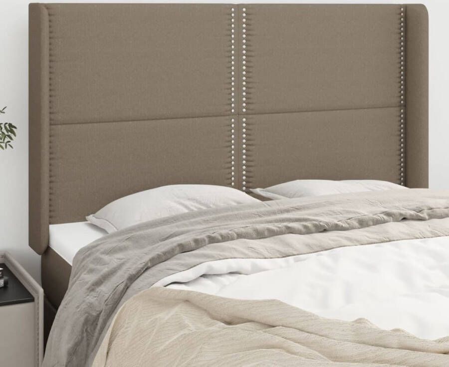 The Living Store Hoofdeind Trendy Bedombouw 147x16x118 128 cm Taupe Hoofd Bord Beddecoratie Hoofddekens Slaapkamers Taupecleur