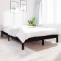 The Living Store Bedframe massief grenenhout zwart 150x200 cm 5FT King Size Bedframe Bedframes Bed Bedbodem Ledikant Bed Frame Massief Houten Bedframe Slaapmeubel Tweepersoonsbed Bedden Bedbodems - Thumbnail 2