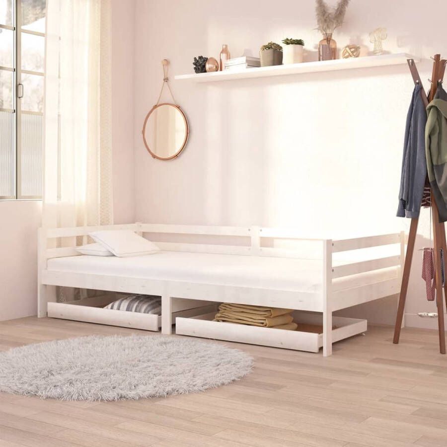 The Living Store Houten Bedbanklade Onder het Bed Massief Grenenhout 88 x 61 x 9 cm Easy-glide Wielen Slaapbanklade Bedladekast Opbergruimte Bedaccessoires Hout