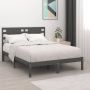 The Living Store Bedframe massief grenenhout grijs 140x190 cm Bedframe Bedframes Tweepersoonsbed Bed Bedombouw Dubbel Bed Frame Bed Frame Ledikant Houten Bedframe Tweepersoonsbedden - Thumbnail 2