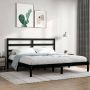 The Living Store Bedframe massief hout zwart 180x200 cm 6FT Super King Bedframe Bedframes Bed Bedbodem Ledikant Bed Frame Massief Houten Bedframe Slaapmeubel Tweepersoonsbed Bedden Bedbodems - Thumbnail 2