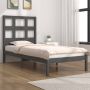 The Living Store Bedframe massief grenenhout grijs 90x200 cm Bedframe Bedframes Bed Bedbodem Ledikant Bed Frame Massief Houten Bedframe Slaapmeubel Eenpersoonsbed Bedden Bedbodems - Thumbnail 3