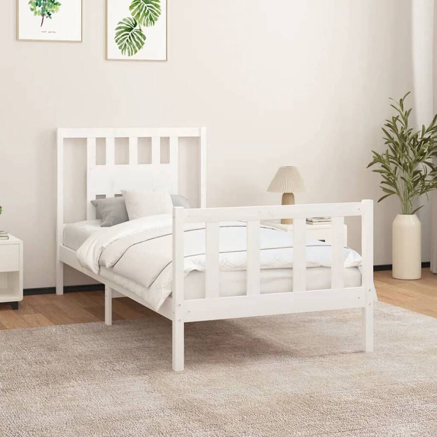 The Living Store Houten Bedframe Bedframes 205.5 x 95.5 x 69.5 cm Massief grenenhout Houten Bedframe Tweepersoonsbed King Size Bed Massief Hout