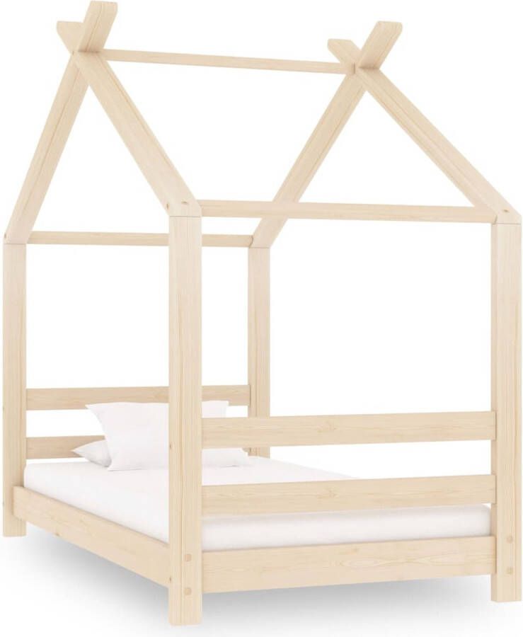 The Living Store Houten bedframe Boomhut-stijl 146 x 78 x 132 cm Geschikt voor 70 x 140 cm matras Massief grenenhout Kinderbed Boomhut Bed Houten Bed Grenenhouten Bed Kids Bed
