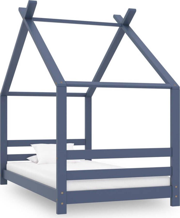 The Living Store Bedframe Boomhut-stijl 166 x 88 x 147.5 cm Grijs Geschikt voor 80 x 160 cm matras Massief grenenhout Kinderbed Boomhut Bed Houten Bed Kids Bed Tweepersoons Bed - Foto 2