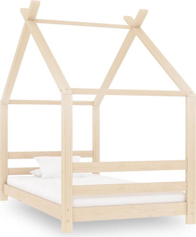 The Living Store Houten Bedframe Boomhutstijl 166 x 88 x 147.5 cm massief grenenhout matras 80 x 160 cm