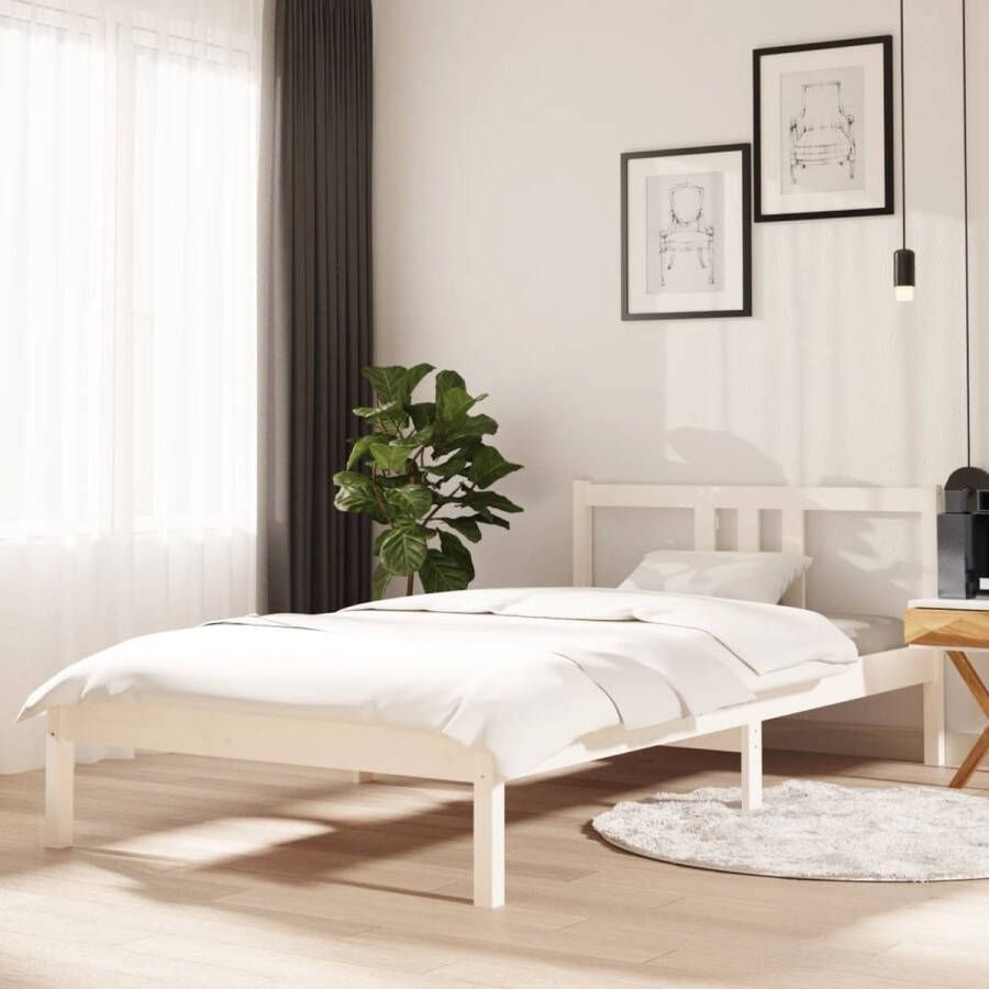 The Living Store Houten Bedframe Eenpersoons 100 x 200 cm Massief grenenhout Stabiel Comfortabel