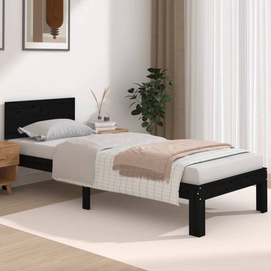 The Living Store Houten Bedframe Eenpersoons 195.5 x 78.5 x 69.5 Hoogwaardig massief grenenhout