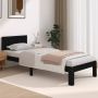 The Living Store Bedframe massief hout zwart 75x190 cm 2FT6 Small Single Bedframe Bedframes Bed Bedbodem Ledikant Bed Frame Massief Houten Bedframe Slaapmeubel Bedden Bedbodems Ledikanten - Thumbnail 2