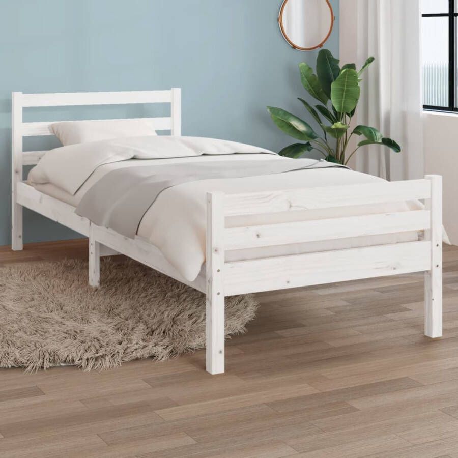 The Living Store Houten Bedframe eenpersoonsbed 100x200cm Massief grenenhout Stabiel en comfortabel Houten Bedframe Enkelpersoonsbed Massief Grenenhout Stabiel Bed Modern Design - Foto 13