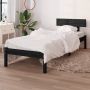 The Living Store Bedframe massief grenenhout zwart 100x200 cm Bedframe Bedframes Bed Bedbodem Ledikant Bed Frame Massief Houten Bedframe Slaapmeubel Eenpersoonsbed Bedden Bedbodems - Thumbnail 2