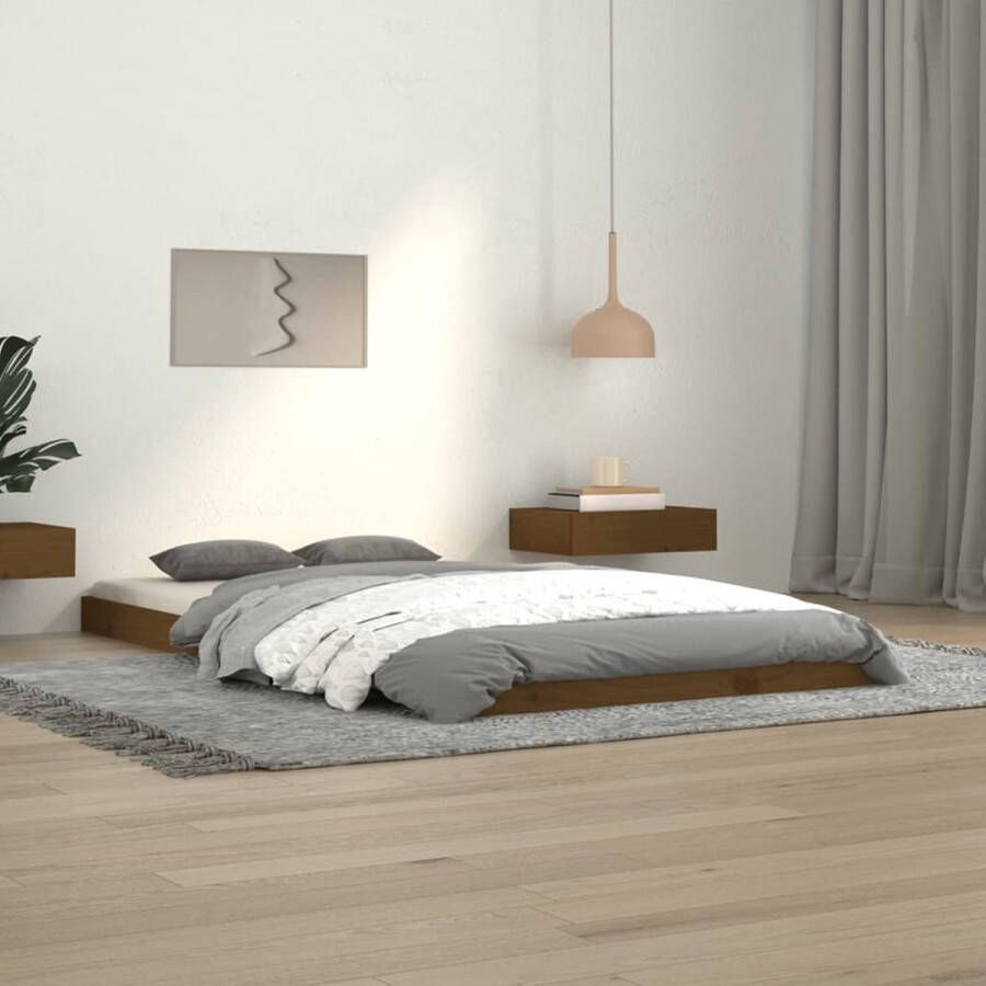 The Living Store Houten Bedframe Eenpersoonsbed 100x200 cm Massief Grenenhout