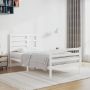 The Living Store Bedframe massief hout wit 100x200 cm Bedframe Bedframes Bed Bedbodem Ledikant Bed Frame Massief Houten Bedframe Slaapmeubel Eenpersoonsbed Bedden Bedbodems - Thumbnail 2