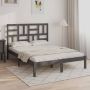 The Living Store Bedframe massief hout grijs 160x200 cm Bedframe Bedframes Bed Bedbodem Ledikant Bed Frame Massief Houten Bedframe Slaapmeubel Tweepersoonsbed Bedden Bedbodems - Thumbnail 3