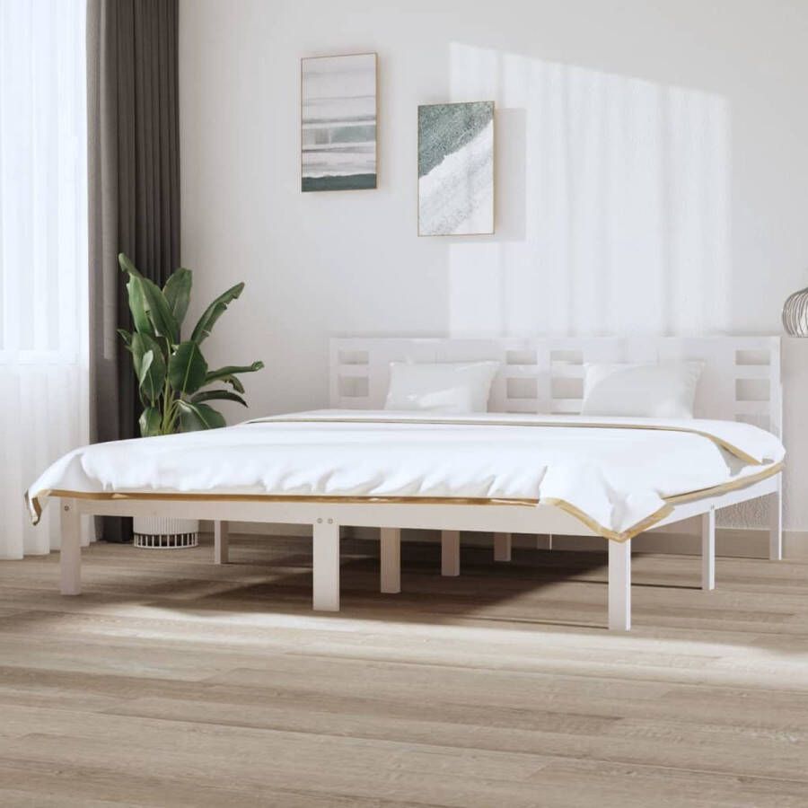 The Living Store Houten Bedframe Klassiek Bed Afmeting- 205.5 x 206 x 100 cm Ken- Hoogwaardig massief grenenhout
