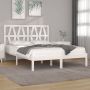 The Living Store Bedframe massief grenenhout wit 140x200 cm Bedframe Bedframes Tweepersoonsbed Bed Bedombouw Dubbel Bed Frame Bed Frame Ledikant Houten Bedframe Tweepersoonsbedden - Thumbnail 2