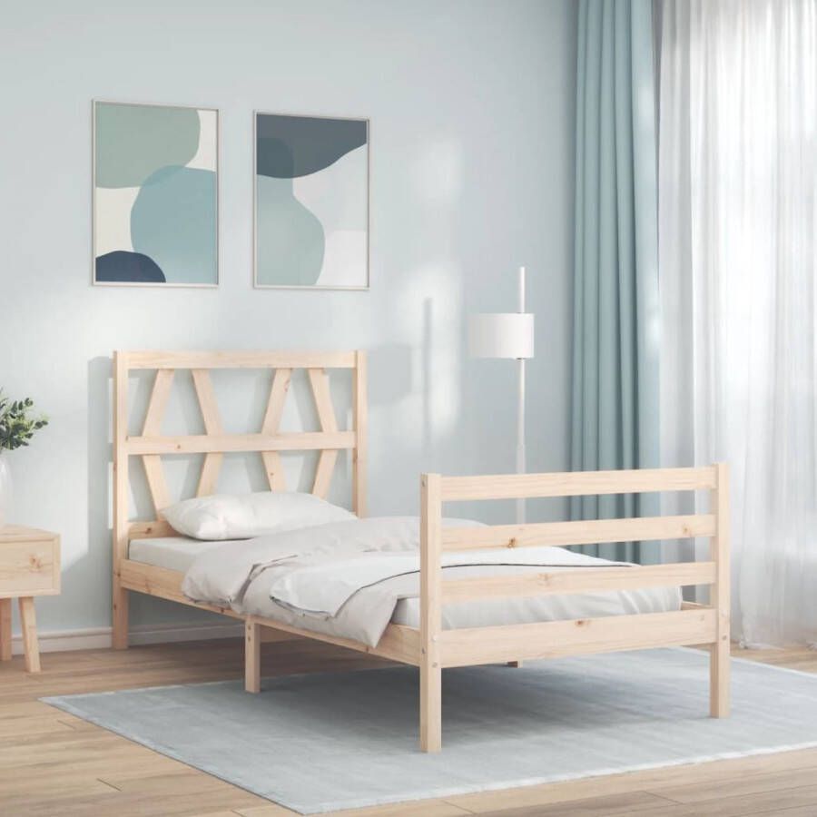 The Living Store Houten Bedframe Massief Grenenhout 195.5 x 80.5 x 100 cm Multiplex Lattenbodem Massief Houten Bed Frame Grenenhouten Bed Houten Bed Tweepersoons Bed Slaapcomfort