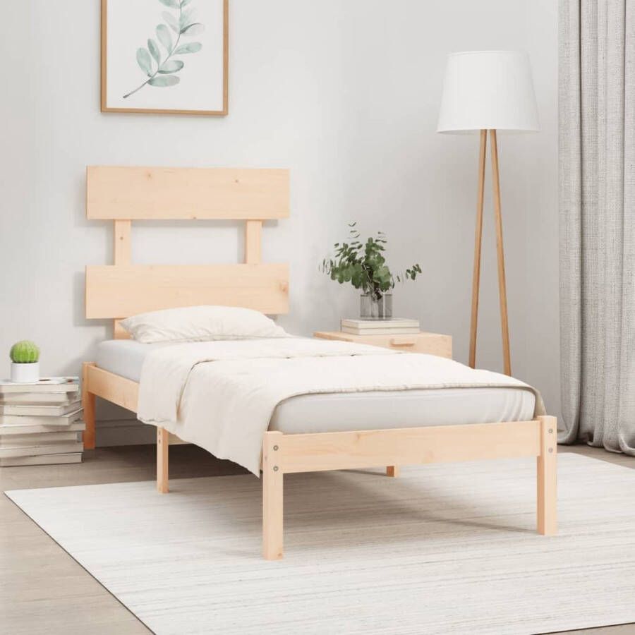 The Living Store Houten Bedframe Massief Grenenhout 195.5 x 95.5 x 31 cm Tijdloos Ontwerp