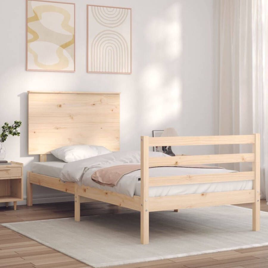 The Living Store Houten Bedframe Massief Grenenhout 195.5 x 95.5 x 82.5 cm Onbehandeld