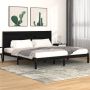 The Living Store Bedframe massief grenenhout zwart 200x200 cm Bedframe Bedframes Bed Bedbodem Ledikant Bed Frame Massief Houten Bedframe Slaapmeubel Tweepersoonsbed Bedden Bedbodems - Thumbnail 3