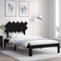 The Living Store Bedframe met hoofdbord massief hout zwart 100x200 cm Bedframe Bedframes Bed Eenpersoonsbed Slaapkamermeubel Houten Bedframe Houten Bed Bedbodem Massief Houten Bedframe Ledikant Bedframe Met Hoofdeinde - Thumbnail 2