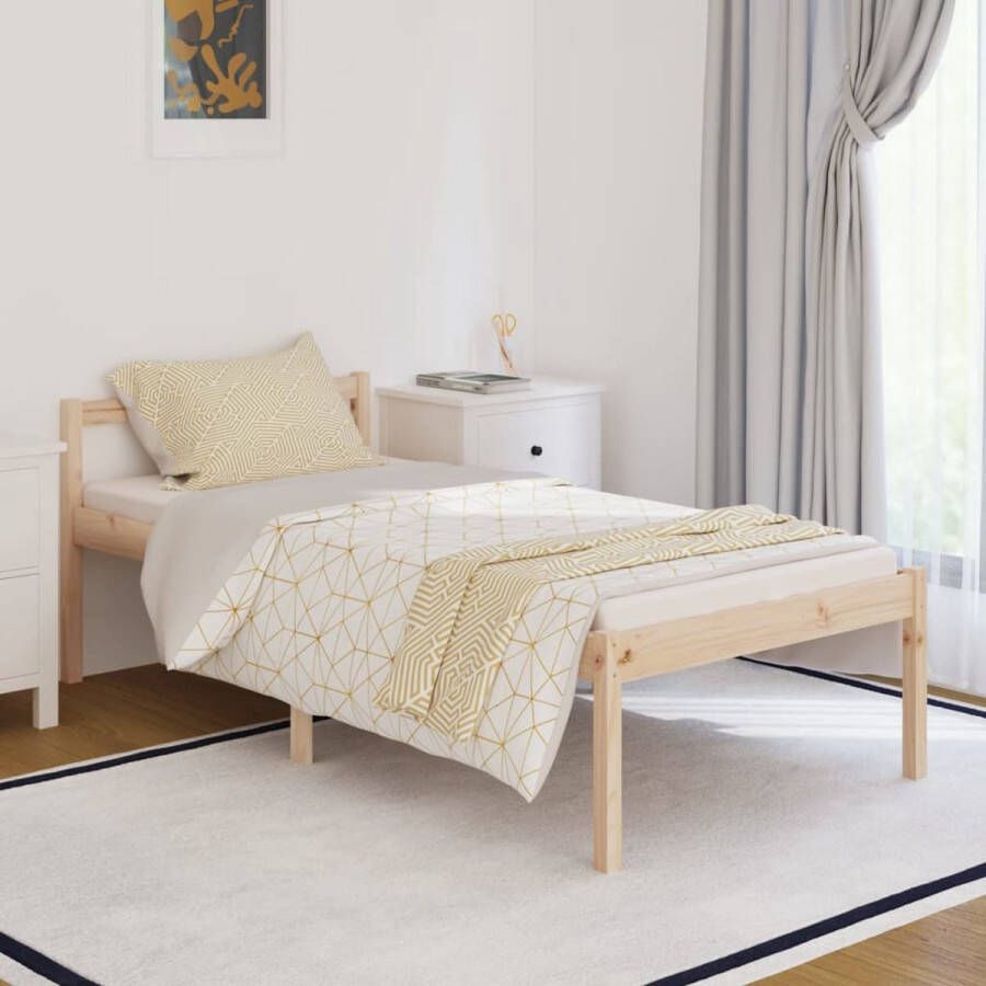 The Living Store Houten Bedframe Modern Bedden 195.5 x 95.5 x 70.5 cm Hoogwaardig materiaal