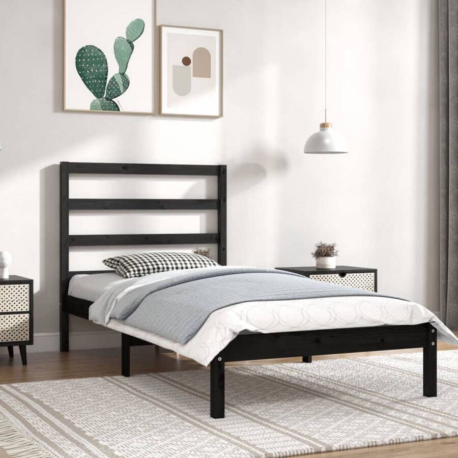 The Living Store Houten Bedframe Modern Slaapkamer Afmeting- 205.5 x 96 x 100 cm Ken- Hoogwaardig