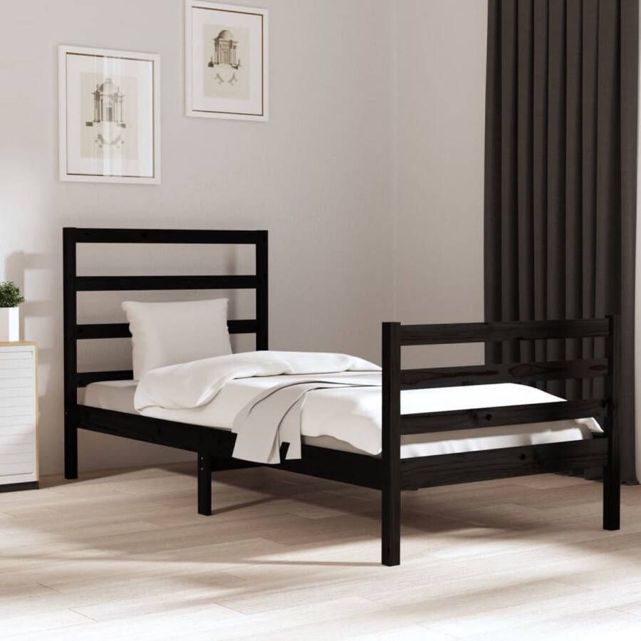 The Living Store Houten bedframe naam Bedframe 205.5 x 95.5 x 100 cm Massief grenenhout