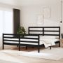 The Living Store Bedframe massief grenenhout zwart 180x200 cm 6FT Super King Bedframe Bedframes Bed Bedbodem Ledikant Bed Frame Massief Houten Bedframe Slaapmeubel Tweepersoonsbed Bedden Bedbodems - Thumbnail 1