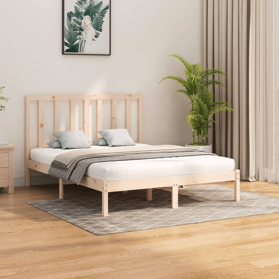 The Living Store Houten Bedframe Tijdloos Bed 140x200 Materiaal- Massief grenenhout