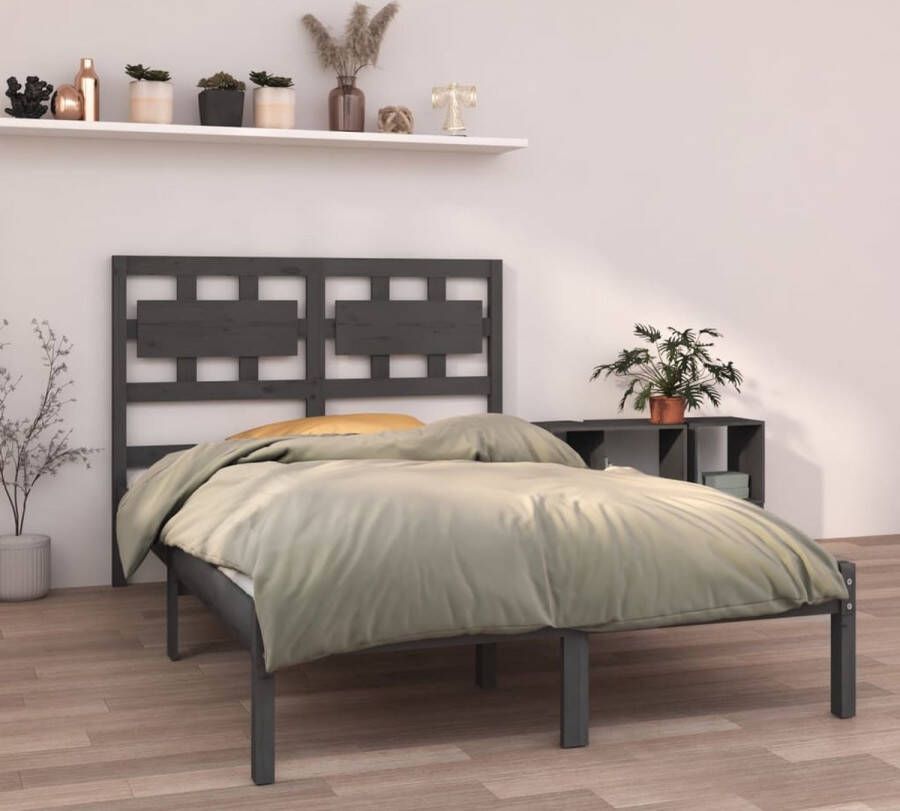 The Living Store Houten Bedframe Tijdloos Ontwerp Bed Afmeting- 195.5 x 145.5 x 100 cm Ken- Hoogwaardig materiaal