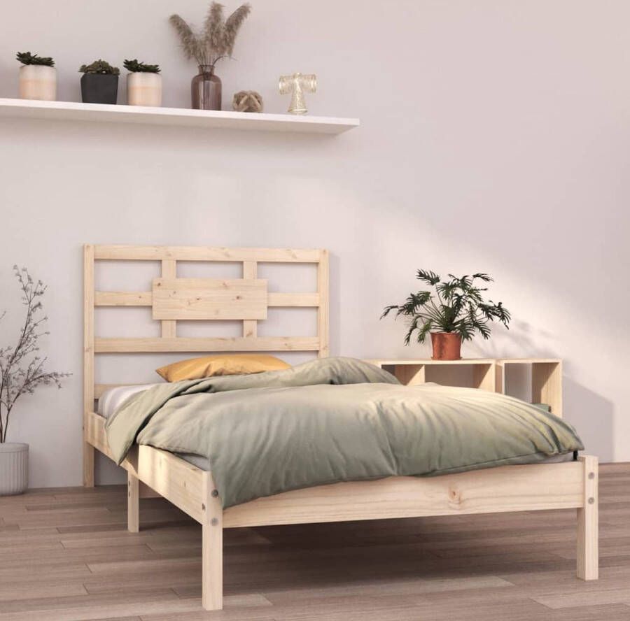 The Living Store Houten Bedframe Tijdloos Ontwerp Bed Afmeting- 205.5 x 105.5 x 100 cm Ken- Massief Grenenhout